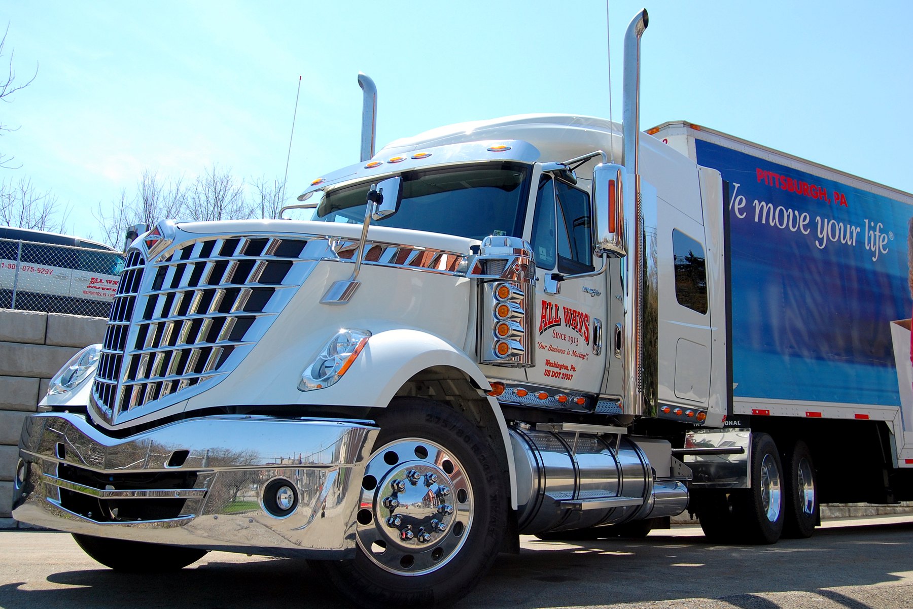 A tractor unit photographed low from the front